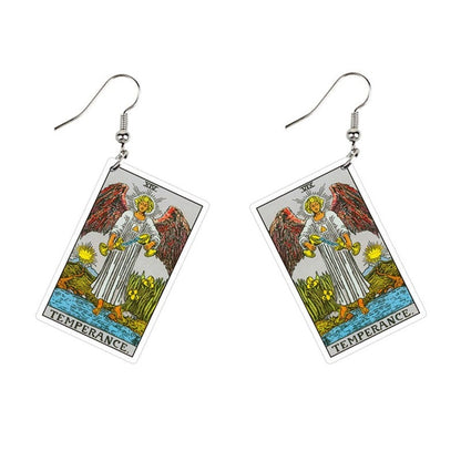 Tarot Card Dangle Earrings | Handmade Acrylic Major Arcana Pendants | Esoteric Jewelry | Apollo Tarot