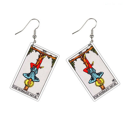 Tarot Card Dangle Earrings | Handmade Acrylic Major Arcana Pendants | Esoteric Jewelry | Apollo Tarot