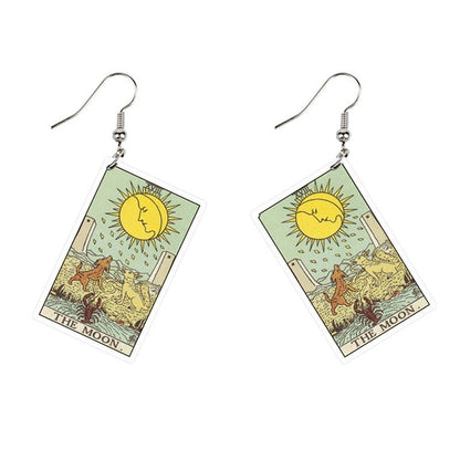 Tarot Card Dangle Earrings | Handmade Acrylic Major Arcana Pendants | Esoteric Jewelry | Apollo Tarot