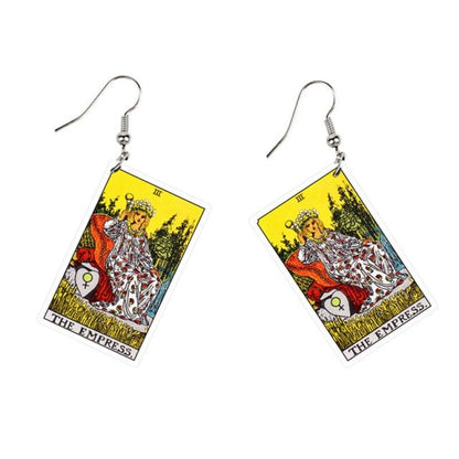 Tarot Card Dangle Earrings | Handmade Acrylic Major Arcana Pendants | Esoteric Jewelry | Apollo Tarot