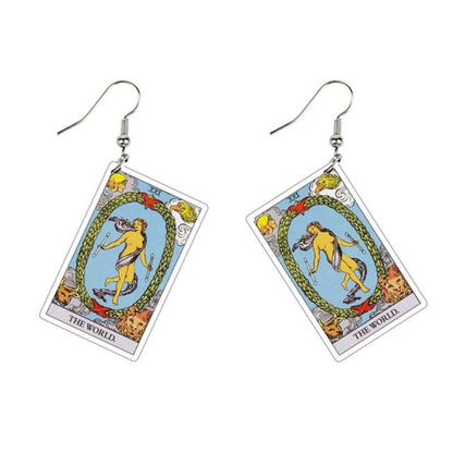 Tarot Card Dangle Earrings | Handmade Acrylic Major Arcana Pendants | Esoteric Jewelry | Apollo Tarot