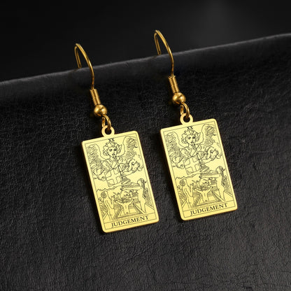 Classic Tarot Card Earrings | Major Arcana Silver or Gold Dangle Pendants | Apollo Tarot Shop