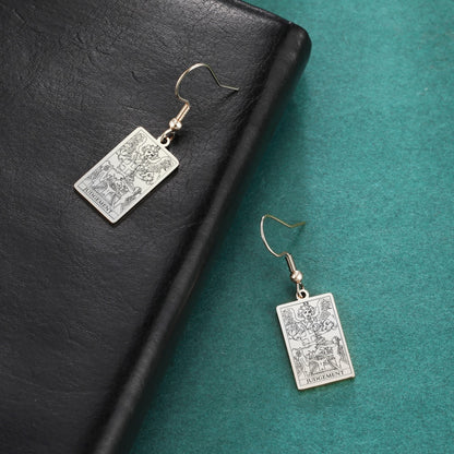 Classic Tarot Card Earrings | Major Arcana Silver or Gold Dangle Pendants | Apollo Tarot Shop