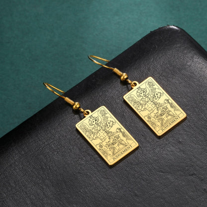 Classic Tarot Card Earrings | Major Arcana Silver or Gold Dangle Pendants | Apollo Tarot Shop