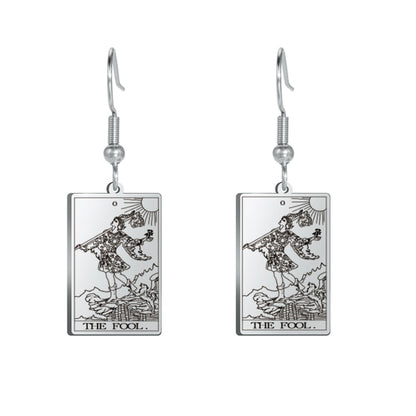 Classic Tarot Card Earrings | Major Arcana Silver or Gold Dangle Pendants | Apollo Tarot Shop