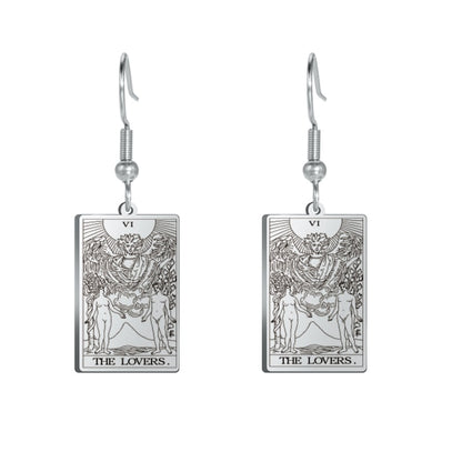 Classic Tarot Card Earrings | Major Arcana Silver or Gold Dangle Pendants | Apollo Tarot Shop