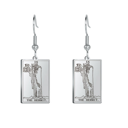 Classic Tarot Card Earrings | Major Arcana Silver or Gold Dangle Pendants | Apollo Tarot Shop