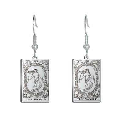 Classic Tarot Card Earrings | Major Arcana Silver or Gold Dangle Pendants | Apollo Tarot Shop