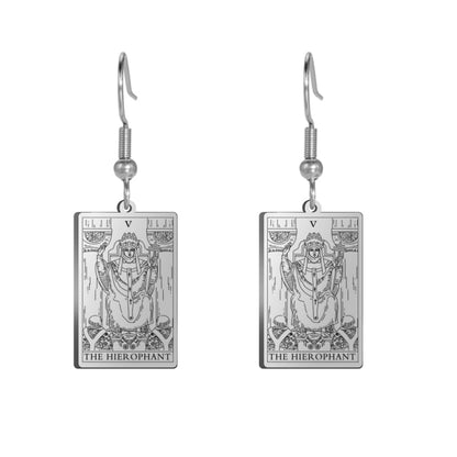 Classic Tarot Card Earrings | Major Arcana Silver or Gold Dangle Pendants | Apollo Tarot Shop