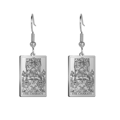 Classic Tarot Card Earrings | Major Arcana Silver or Gold Dangle Pendants | Apollo Tarot Shop