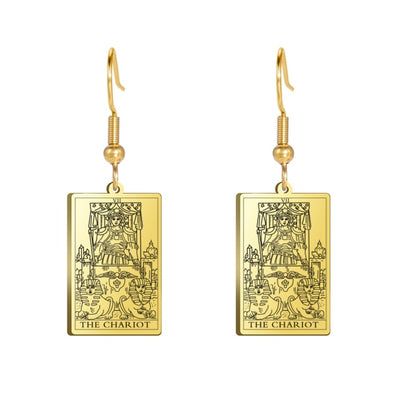 Classic Tarot Card Earrings | Major Arcana Silver or Gold Dangle Pendants | Apollo Tarot Shop