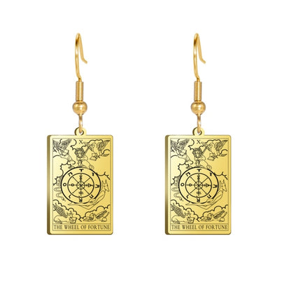 Classic Tarot Card Earrings | Major Arcana Silver or Gold Dangle Pendants | Apollo Tarot Shop