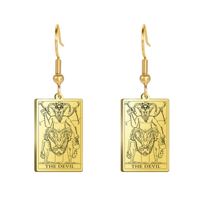 Classic Tarot Card Earrings | Major Arcana Silver or Gold Dangle Pendants | Apollo Tarot Shop