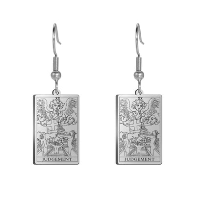 Classic Tarot Card Earrings | Major Arcana Silver or Gold Dangle Pendants | Apollo Tarot Shop