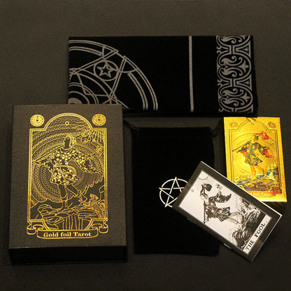 Gold Foil Rider-Waite Tarot Deck with Guidebook | Beginner 78 Pcs High Quality CardsGold Foil Rider-Waite Tarot Deck Gift Box With Guidebook For Beginners | Premium Cards | Apollo Tarot Shop