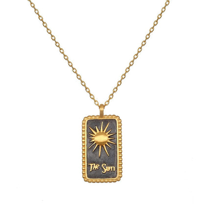 Charm Tarot Card Necklace | The Moon, The Star, The Sun Pendants | Vintage Amulet Jewelry | Apollo Tarot Shop