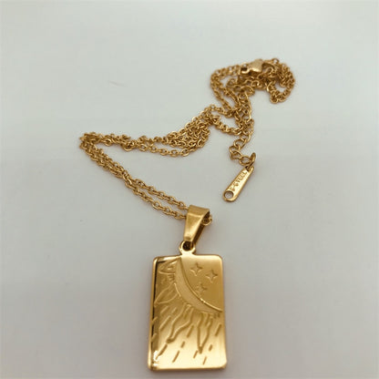 Tarot Card Pendant for Women | Gold Plated Stainless Steel Necklaces | Zodiac Jewelry Gifts | Apollo Tarot