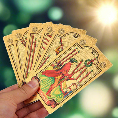 Gold Foil Tarot Deck | Premium Luxury Holographic Divination Cards | Best Tarot Deck For Beginners | Apollo Tarot