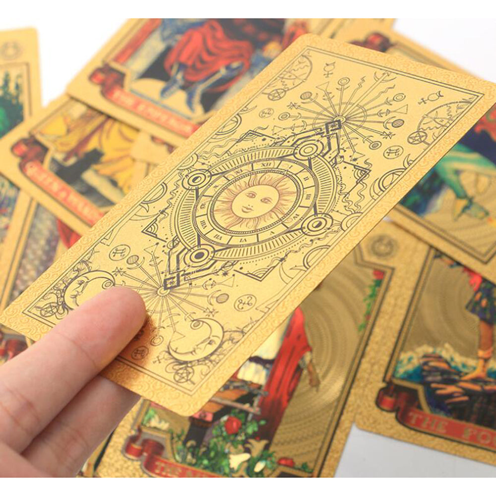 Gold Foil Tarot Deck | Premium Luxury Holographic Divination Cards | Best Tarot Deck For Beginners | Apollo Tarot