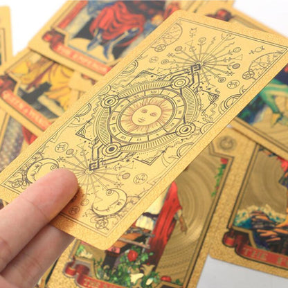 Gold Foil Tarot Deck | Premium Luxury Holographic Divination Cards | Best Tarot Deck For Beginners | Apollo Tarot