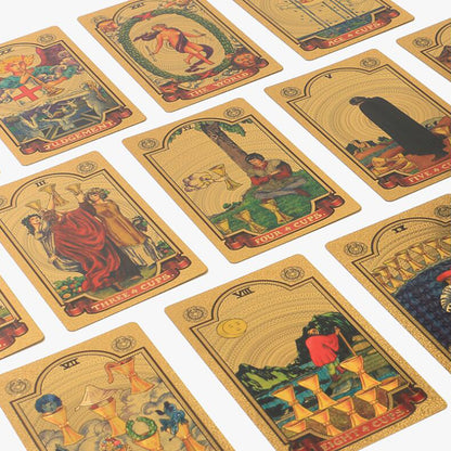 Gold Foil Tarot Deck | Premium Luxury Holographic Divination Cards | Best Tarot Deck For Beginners | Apollo Tarot