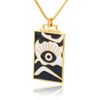 🧿 Evil Eye Necklace | Hamsa Hand Charm | Tarot Card Shaped Pendants