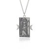 Load image into Gallery viewer, Winged Tarot Card Necklace | Stainless Steel Rider-Waite Pendant | Divination Amulet Jewelry | Apollo Tarot