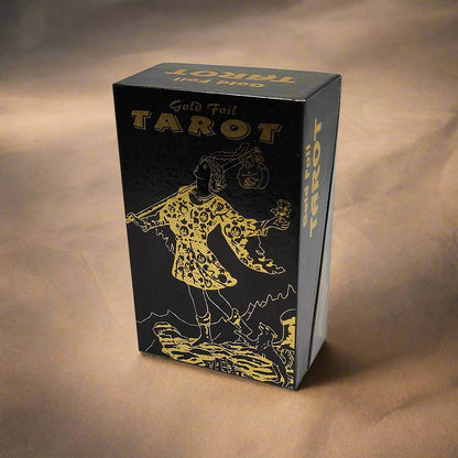 Black & Gold Foil Tarot Deck | Rider-Waite-Smith Remastered Cards For Beginner Tarot Readers And Tarot Collectors | Premium Gift Box With English Guidebook | Apollo Tarot