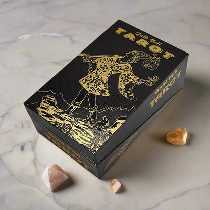 Black & Gold Foil Tarot Deck | Rider-Waite-Smith Remastered Cards For Beginner Tarot Readers And Tarot Collectors | Premium Gift Box With English Guidebook | Apollo Tarot