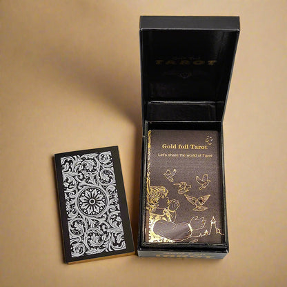 Black & Gold Foil Tarot Deck | Rider-Waite-Smith Remastered Cards For Beginner Tarot Readers And Tarot Collectors | Premium Gift Box With English Guidebook | Apollo Tarot