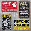 Load image into Gallery viewer, Tarot Psychic Metal Sign | Divination Retro Tin Plaque | Esoteric Wall Art For Witchy Home Decor | Apollo Tarot Shop