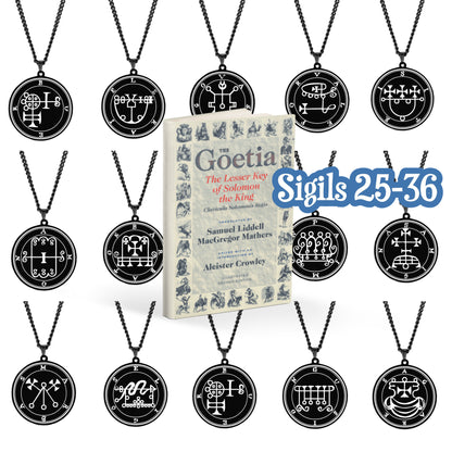 Necklaces Of The Lesser Key Of Solomon | Pendants With 72 Demon Sigils From Lemegeton | Goetia Amulet Talisman For Gothic Men | Apollo Tarot Jewelry Shop