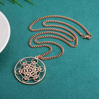 Archangel Metatron Sigil Necklace | Sacred Geometry Angel Seal Pendant | Solomon Spiritual Jewelry | Apollo Tarot Shop