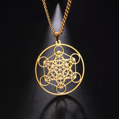 Archangel Metatron Sigil Necklace | Sacred Geometry Angel Seal Pendant | Solomon Spiritual Jewelry | Apollo Tarot Shop