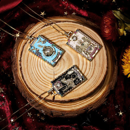 Enamel Tarot Cards Necklace | Apollo Tarot