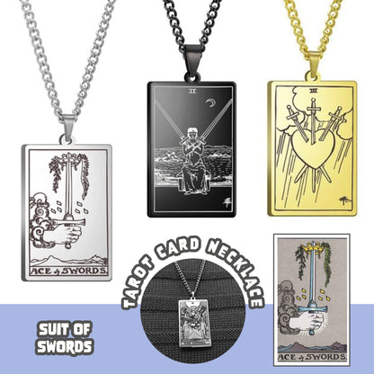 Tarot Card Necklace | Suit of Swords Pendants | Apollo Tarot Shop