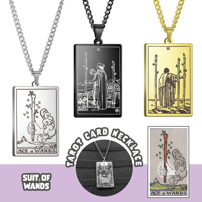 Tarot Card Necklace | Suit of Wands Pendants | Apollo Tarot