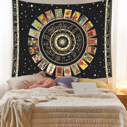 Tarot Card Tapestry | Astrology Chart & Major Arcana Wall Hanging | Apollo Tarot