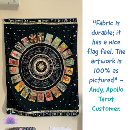 Tarot Card Tapestry | Astrology Chart & Major Arcana Wall Hanging | Apollo Tarot