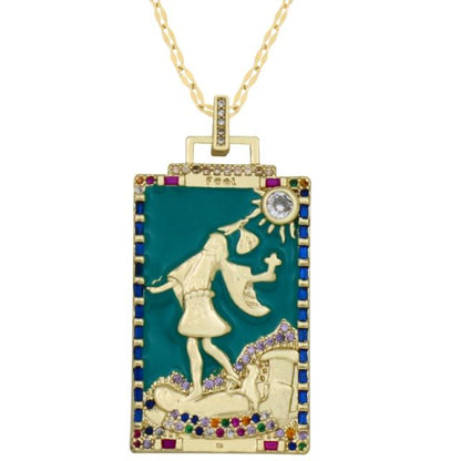 Tarot Necklace | Enamel Major Arcana Card Pendant | Apollo Tarot