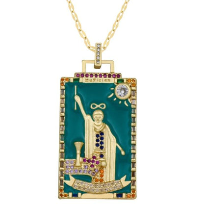 Tarot Necklace | Enamel Major Arcana Card Pendant | Apollo Tarot