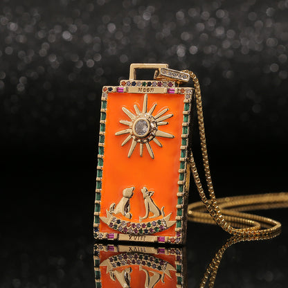 Enamel Tarot Cards Necklace | Apollo Tarot