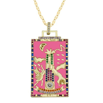 Tarot Necklace | Enamel Major Arcana Card Pendant | Apollo Tarot