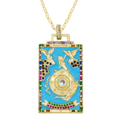 Tarot Necklace | Enamel Major Arcana Card Pendant | Apollo Tarot