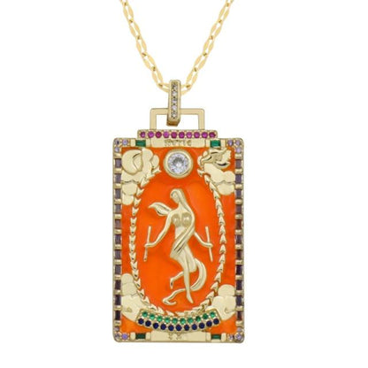 Tarot Necklace | Enamel Major Arcana Card Pendant | Apollo Tarot