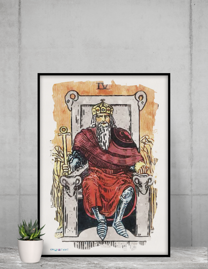 Watercolor Of The Emperor Tarot Card | Framed Fine-Art Print | Apollo Tarot