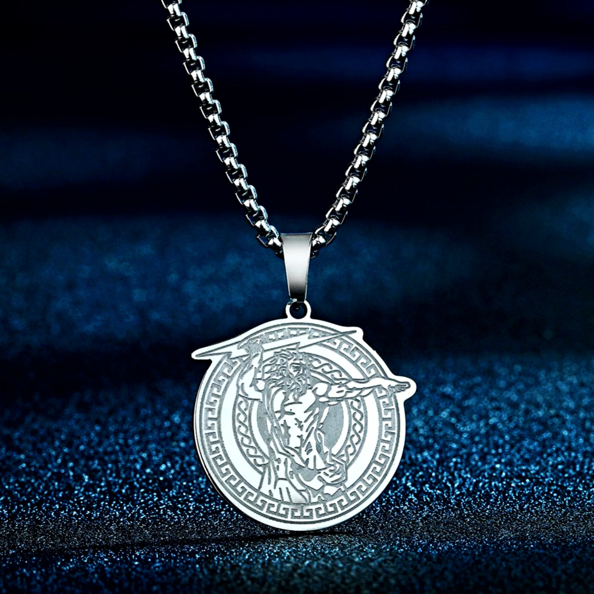 Zeus Necklace | Greek Mythology Jewelry for Ancient Deity Worship | Pagan Spiritual Pendant Of Jupiter Roman God Mens Necklace | Apollo Tarot Shop
