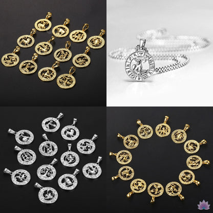 Zodiac Sign Necklace | 12 Constellation Pendants For Spiritual Men & Women | Silver & Gold-Plated Astrology Jewelry