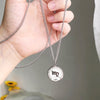 Load and play video in Gallery viewer, Twelve Constellation Long Necklace | 12 Zodiac Signs Round Silver Color Pendant | Witchy Birthday Gift Jewelry For Spiritual Men &amp; Women | Apollo Tarot Shop